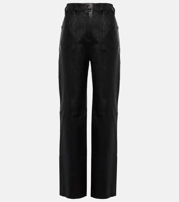 Stouls Benny high-rise leather straight pants | LYBSTORE