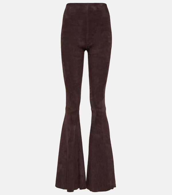 Stouls Cherilyn high-rise suede flared pants | LYBSTORE