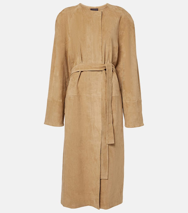 Stouls Dietrich suede-trimmed cotton-blend trench coat