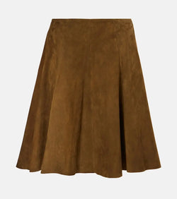 Stouls Rosalba pleated suede midi skirt | LYBSTORE