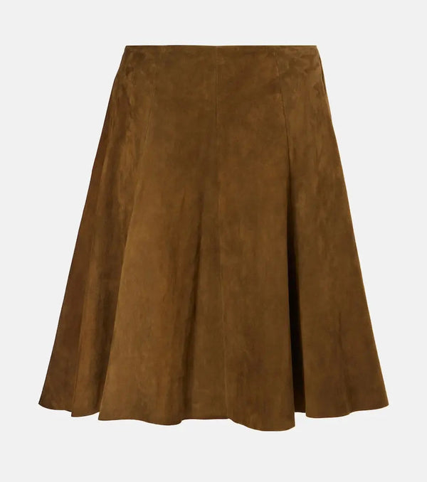 Stouls Rosalba pleated suede midi skirt