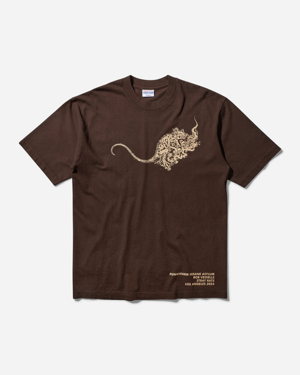 Stray Rats Men s Smoking Rat T-Shirt Brown