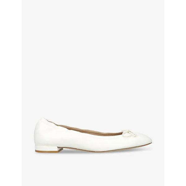 Stuart Weitzman Bria bow-embellished leather ballet flats