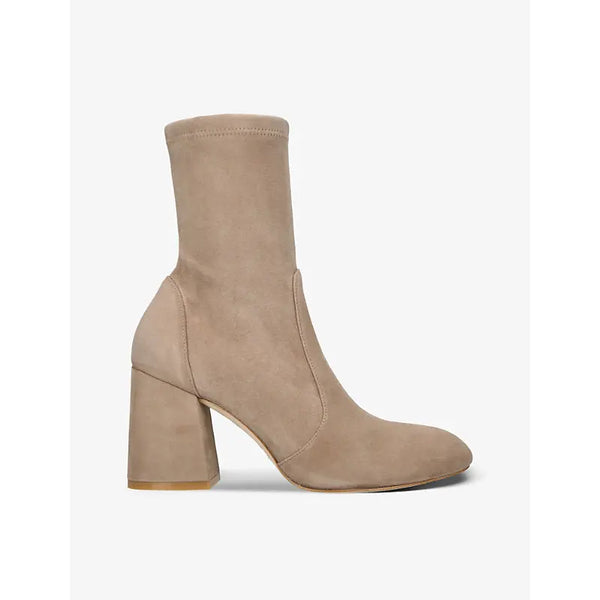 Stuart Weitzman Flareblock suede heeled ankle boots | Stuart Weitzman