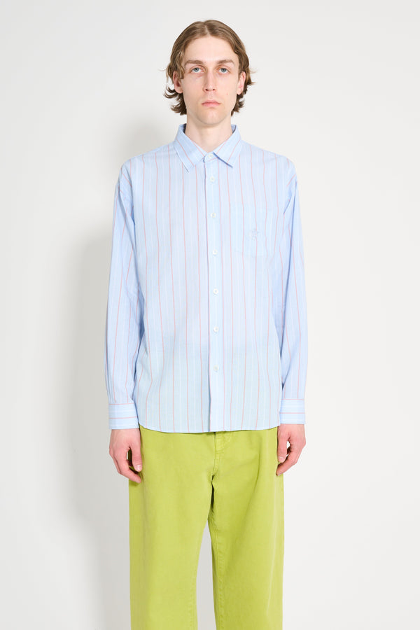 Stussy Classic Ls Shirt Stripe Light Blue