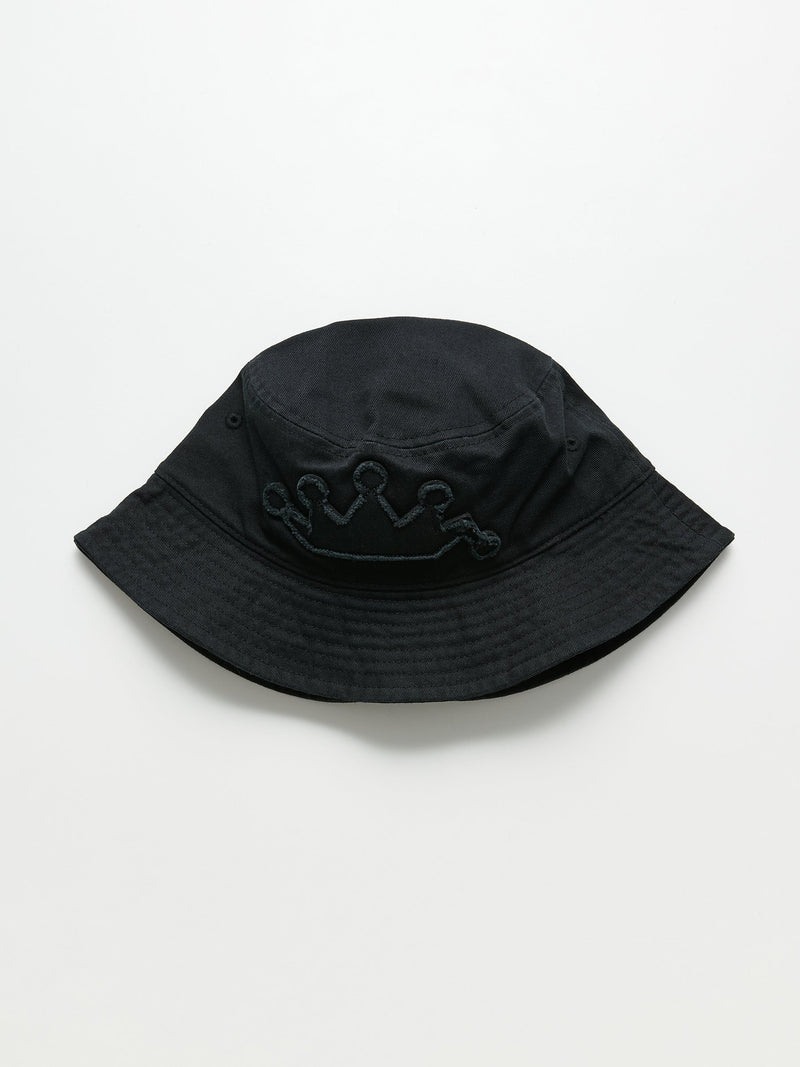 Stussy Crown Applique Bucket Hat Black