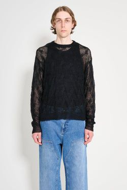 Stussy Loose Knit Cross Cable Black