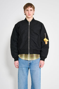 Stussy Quilted Bomber Waxed Black