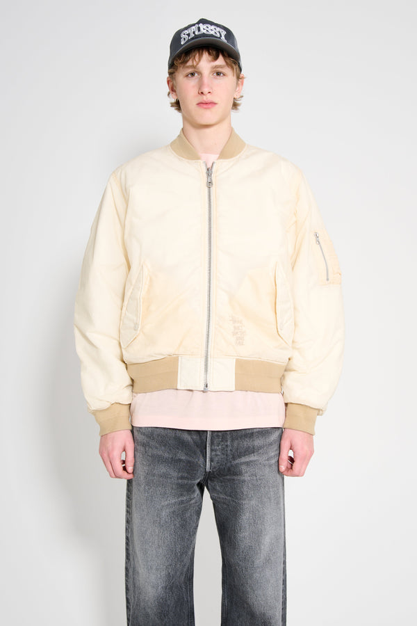 Stussy Quilted Bomber Waxed Cream