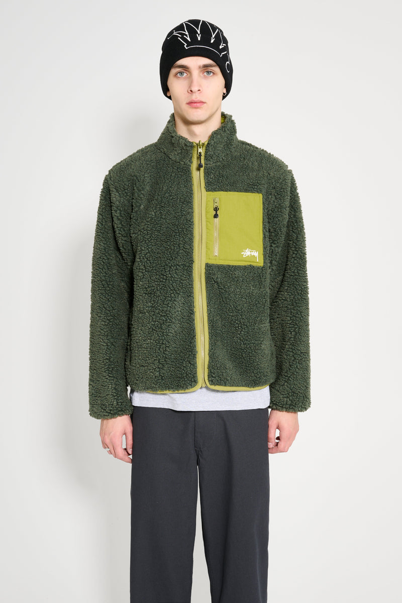 Stussy Sherpa Reversible Jacket Green