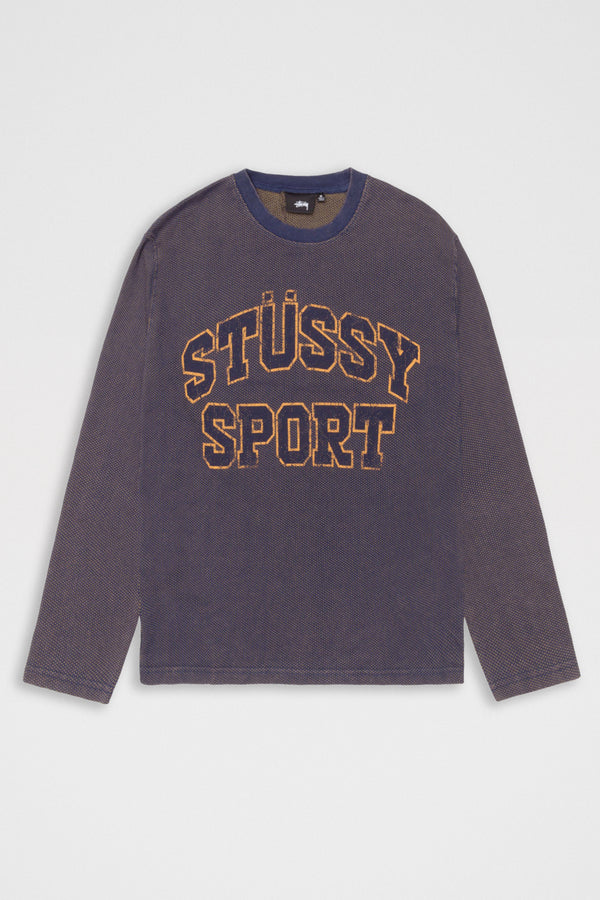 Stüssy 2Tone Cotton Mesh LS Crew Navy