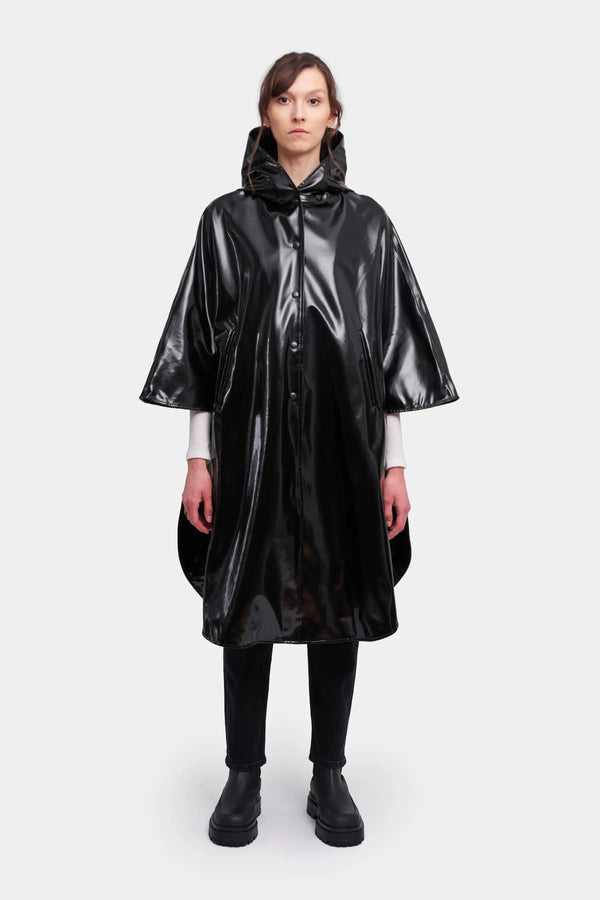 Stutterheim Concert Print Opal Poncho Black | LYBSTORE