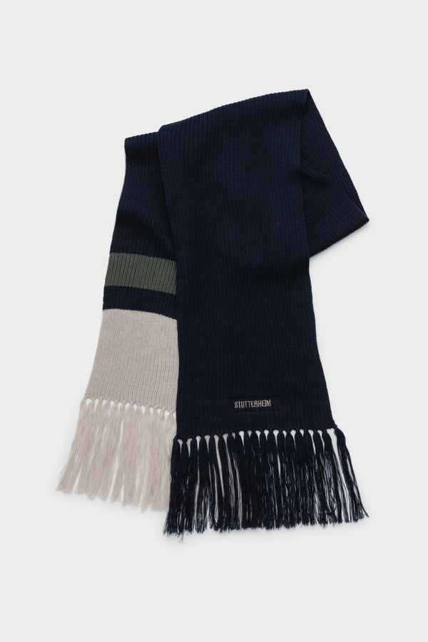 Stutterheim Fringe Scarf Navy | Stutterheim