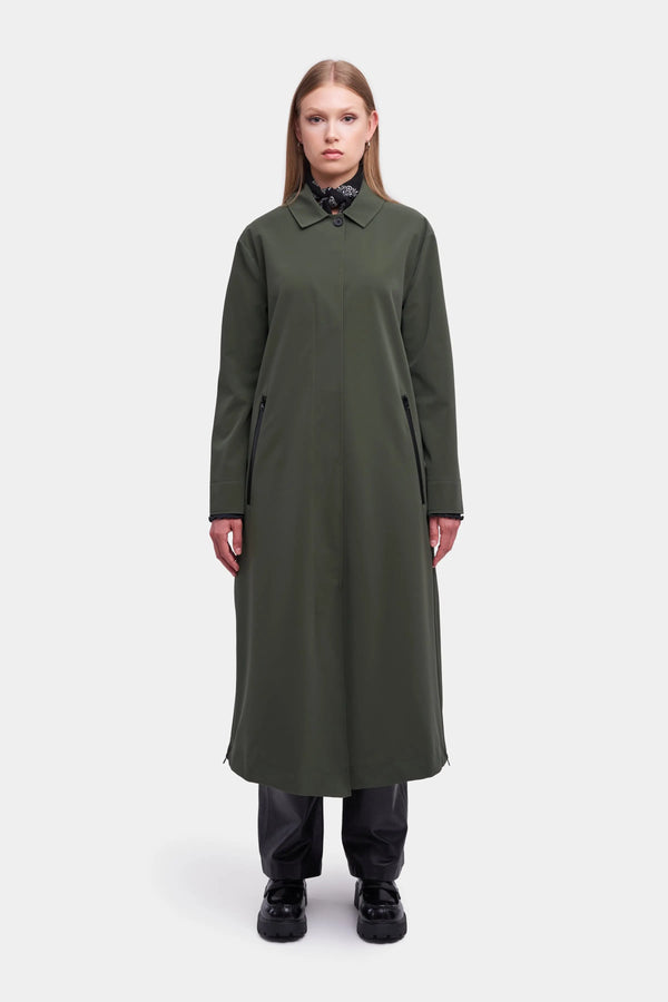 Stutterheim Hornstull Matte Long Raincoat Dark Green