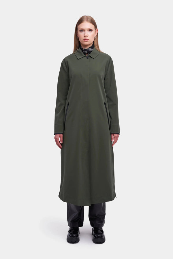 Stutterheim Hornstull Matte Long Raincoat Dark Green | LYBSTORE