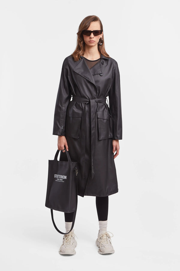 Stutterheim Kista Lightweight Trench Coat Black