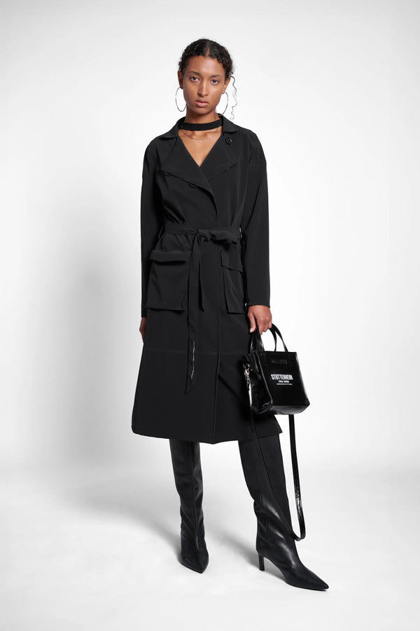 Stutterheim Kista Matte Trench Coat Black