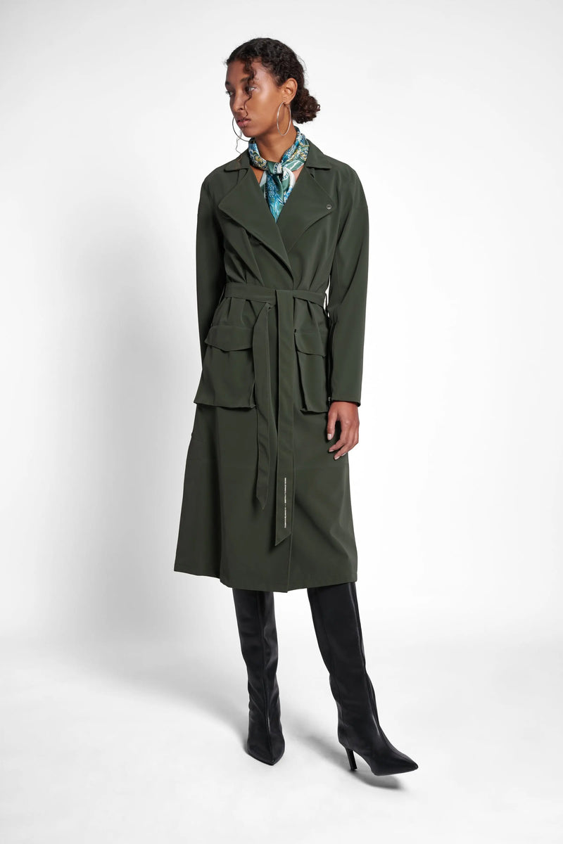 Stutterheim Kista Matte Trench Coat Green