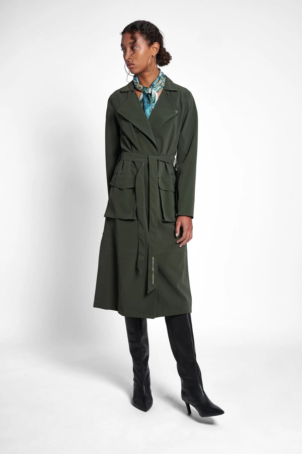 Stutterheim Kista Matte Trench Coat Green | LYBSTORE