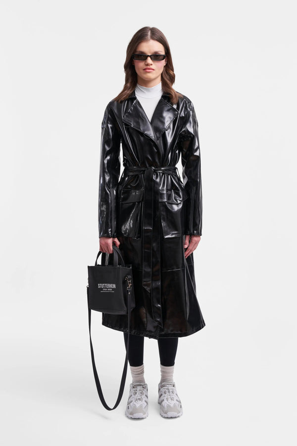 Stutterheim Kista Opal Trench Coat Black | LYBSTORE