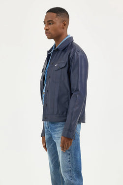 Stutterheim Men's Lee x STUTTERHEIM Storm Rider Jacket Aviator Navy