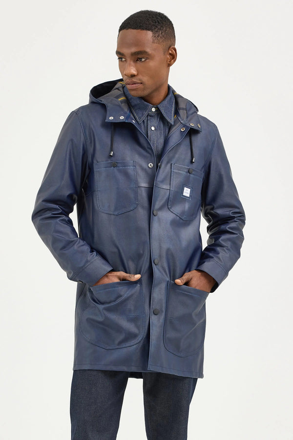 Stutterheim Mens Lee x STUTTERHEIM Chore Coat Aviator Navy | LYBSTORE