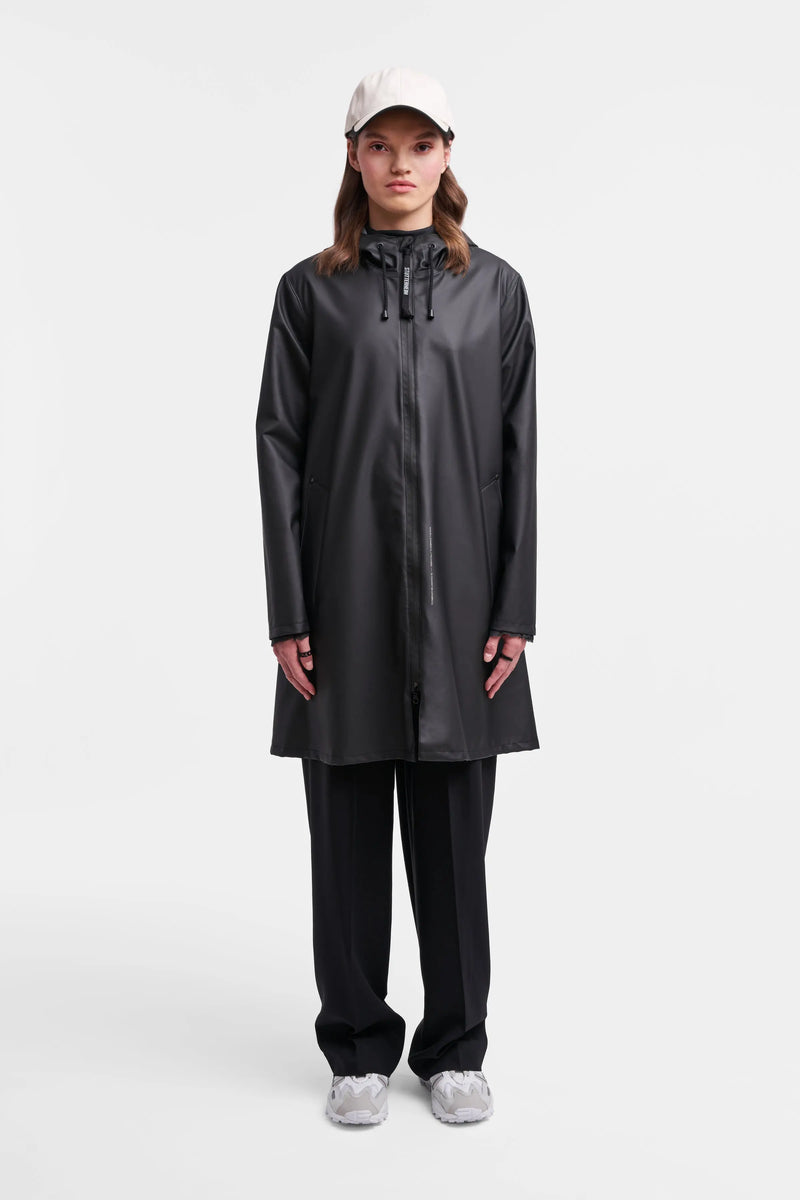 Stutterheim Mosebacke Lightweight Zip Raincoat Black