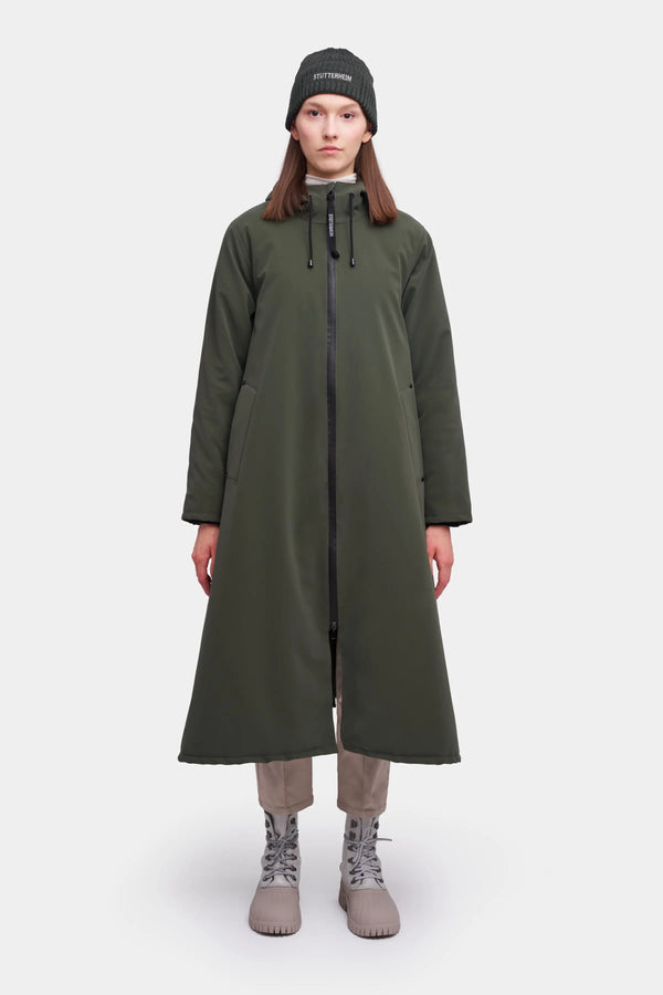 Stutterheim Mosebacke Long Matte Winter Jacket Dark Green