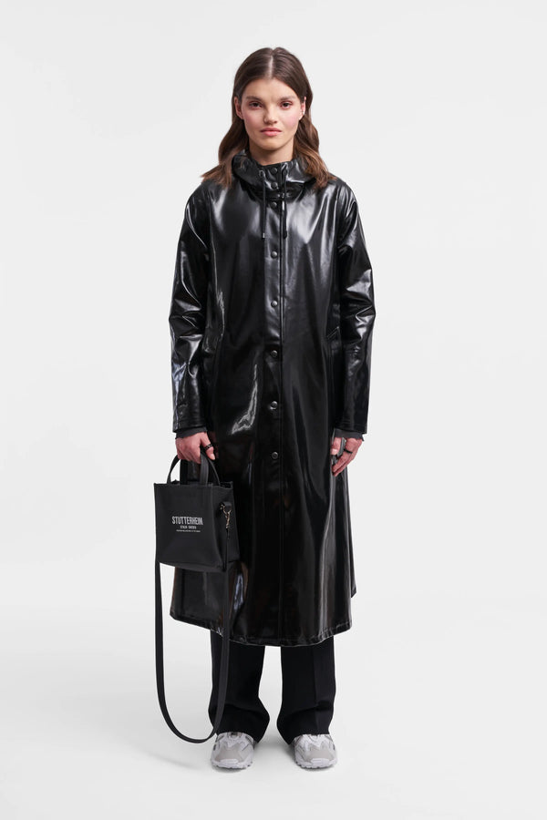 Stutterheim Mosebacke Long Opal Raincoat Black