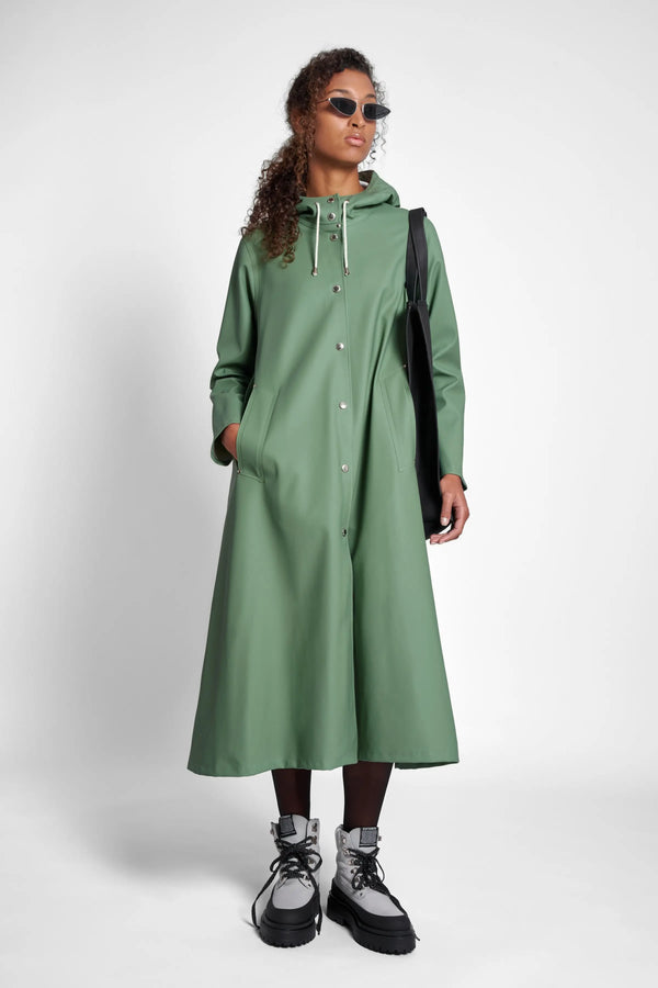 Stutterheim Mosebacke Long Raincoat Loden Green