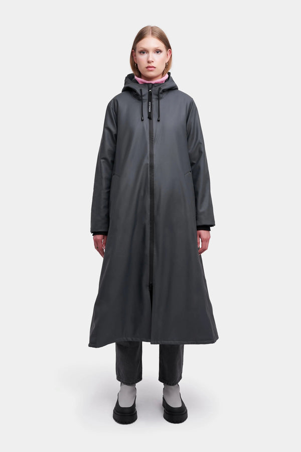 Stutterheim Mosebacke Long Winter Jacket Charcoal | LYBSTORE