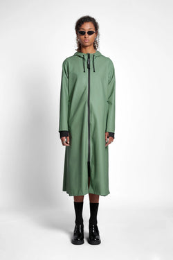 Stutterheim Mosebacke Long Zip Raincoat Loden Green