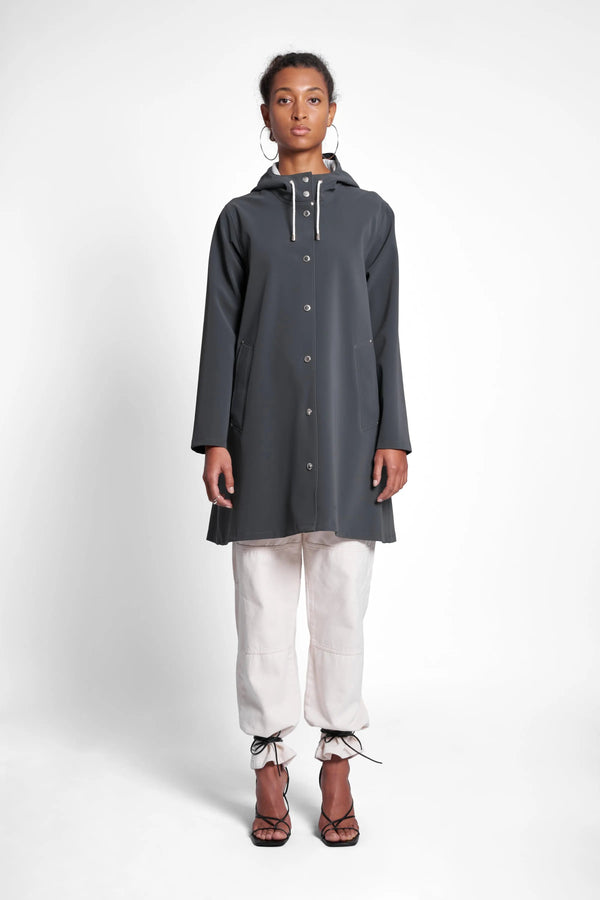 Stutterheim Mosebacke Matte Raincoat Charcoal | LYBSTORE