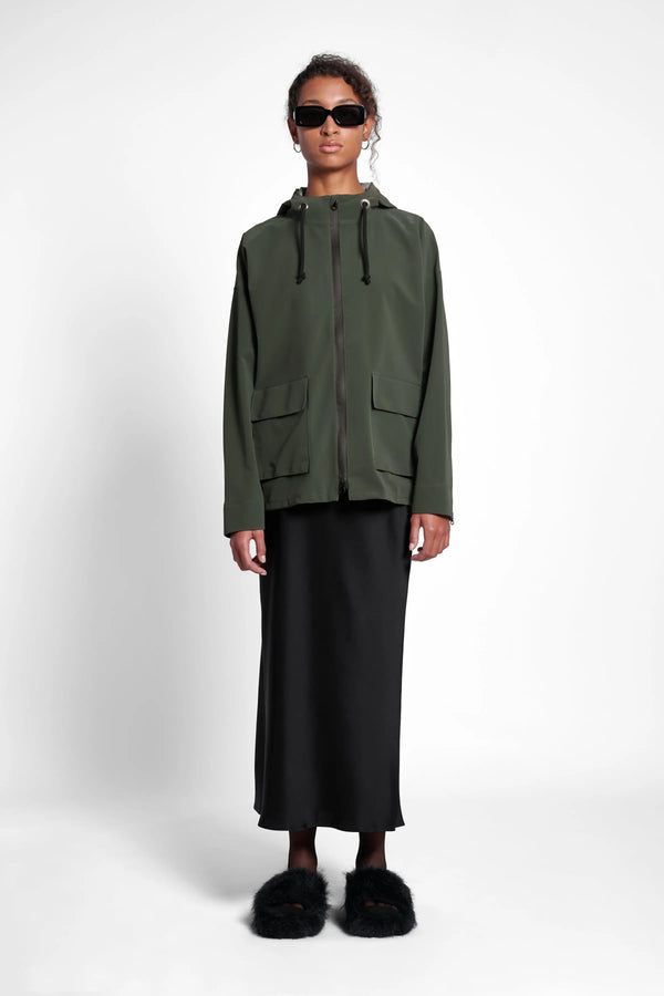 Stutterheim Sandviken Matte Zip Green