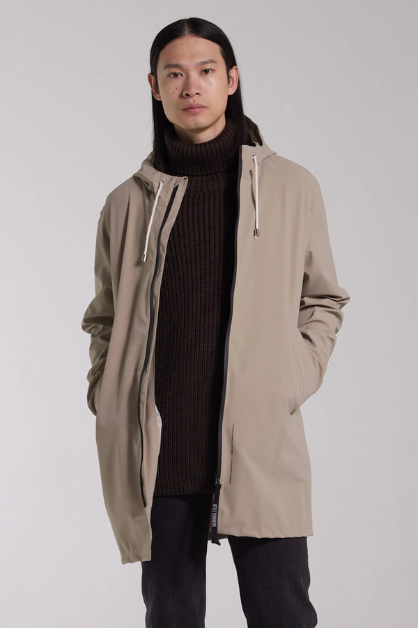 Stutterheim Stockholm Lightweight Matte Zip Raincoat Potato | Stutterheim