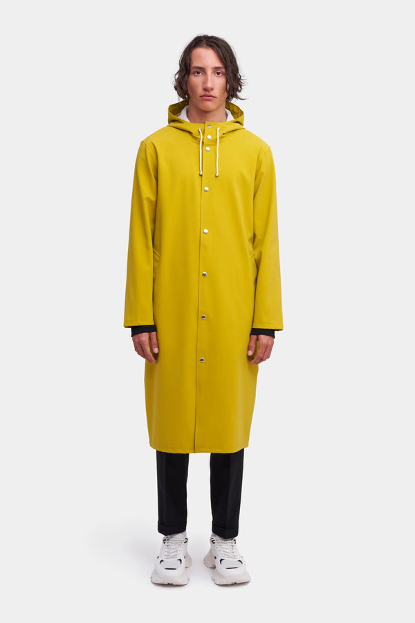 Stutterheim Stockholm Long Matte Print Raincoat Gold | LYBSTORE