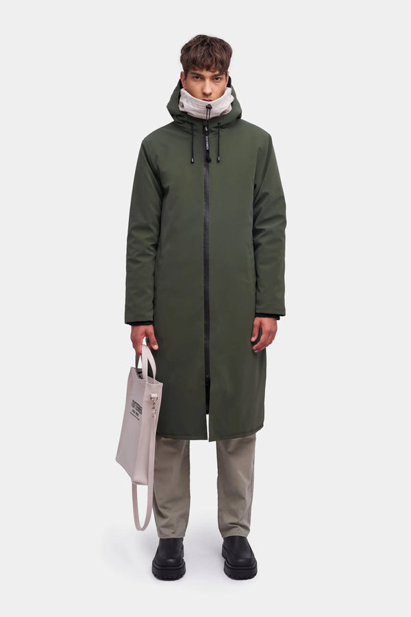 Stutterheim Stockholm Long Matte Winter Jacket Dark Green