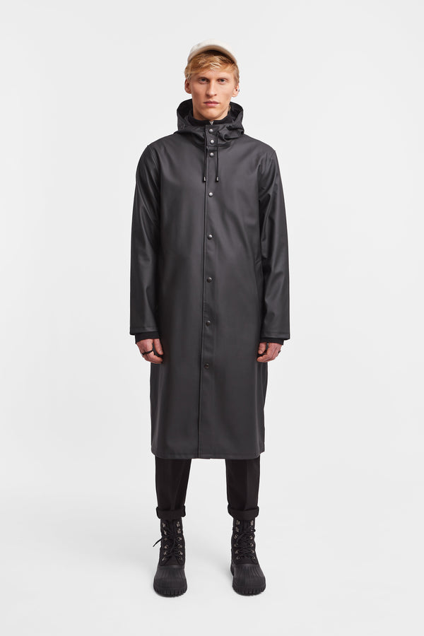 Stutterheim Stockholm Long Print Raincoat Black | Stutterheim