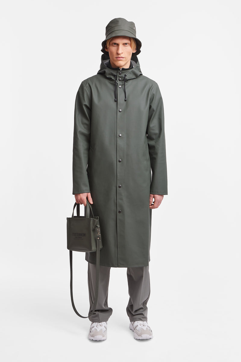 Stutterheim Stockholm Long Print Raincoat Green | Stutterheim