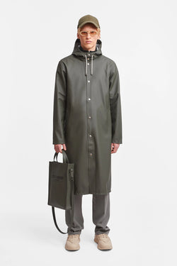 Stutterheim Stockholm Long Raincoat Green