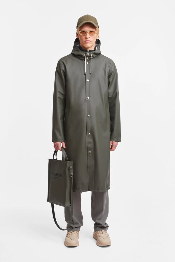 Stutterheim Stockholm Long Raincoat Green | LYBSTORE