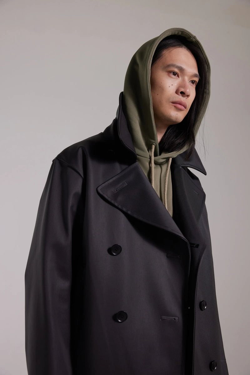 Stutterheim Tranholmen Double Breasted Raincoat Black