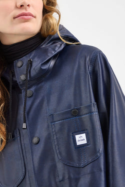 Stutterheim Womens Lee x STUTTERHEIM Chore Raincoat Aviator Navy