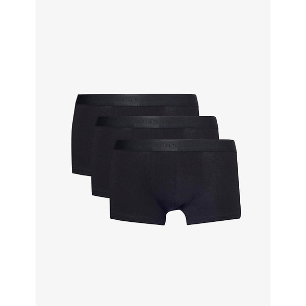 Sunspel Branded-Waistband Pack of Three Stretch-Cotton Trunks