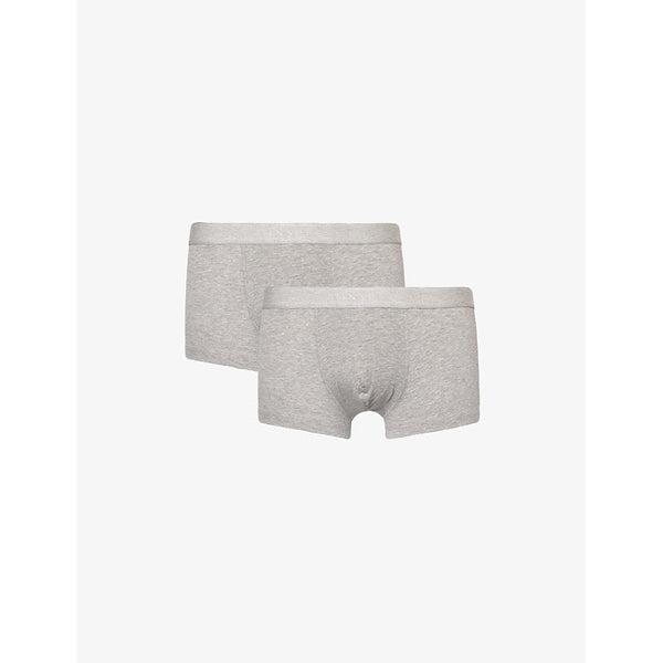 Sunspel Branded-waistband mid-rise pack of two stretch-cotton trunks