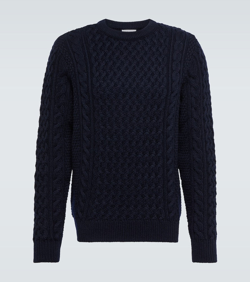 Sunspel Cable-knit wool sweater