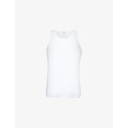 Mens Sunspel Cellular scoop-neck sleeveless cotton top