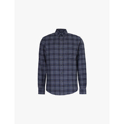 Mens Sunspel Check-print flannel regular-fit cotton shirt