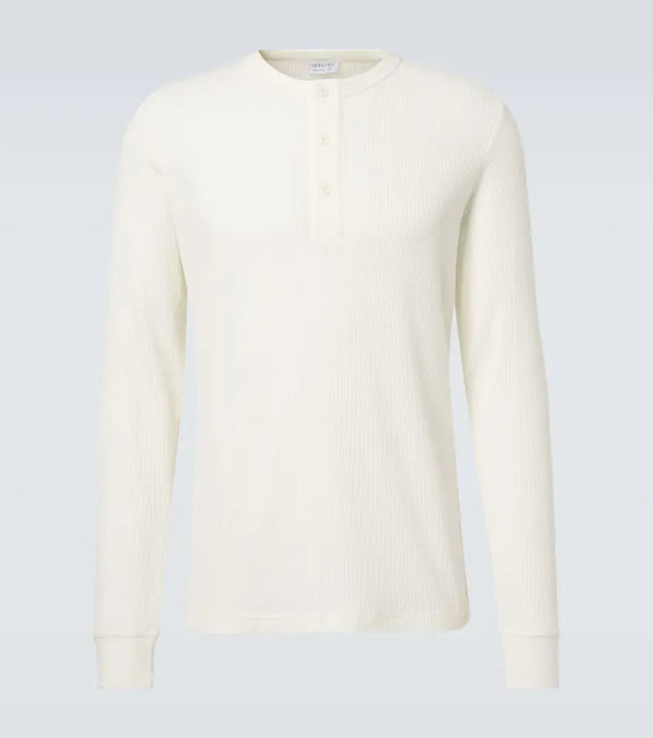 Sunspel Cotton Henley shirt | LYBSTORE