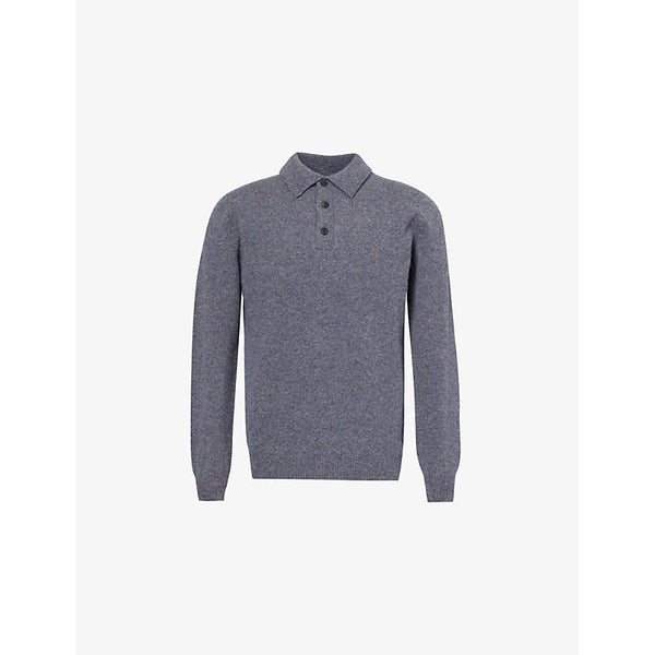 Sunspel Polo-collar long-sleeve wool polo shirt